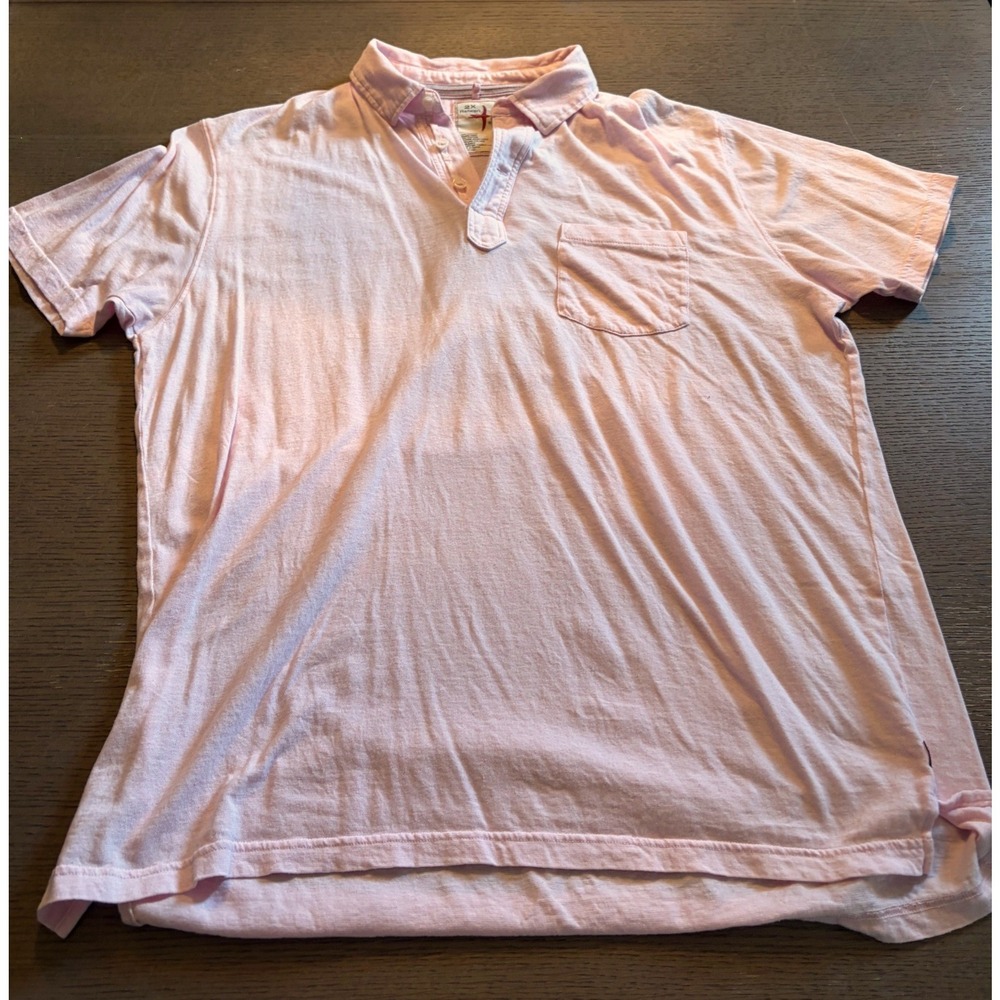 Relwen Mens 2X Pink Cotton Jersey Short Sleeve Pocket Polo Shirt Swallow Logo